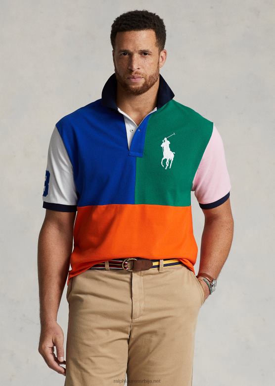 мушкарци Ralph Lauren мрежаста поло мајица великог понија у боји V2V441565 једрилица наранџаста мулти