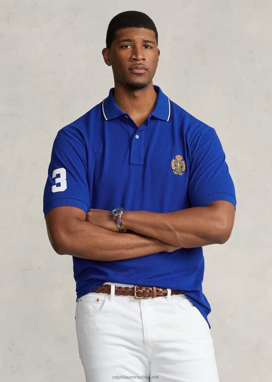 мушкарци Ralph Lauren поло црест мрежаста поло мајица V2V441600 сафирна звезда