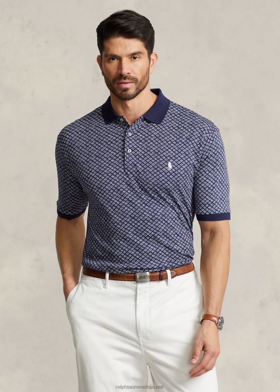 мушкарци Ralph Lauren мекана памучна поло мајица са фолијом V2V441601 баиберри фоулард/нави