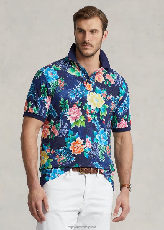 мушкарци Ralph Lauren мрежаста поло мајица са цветним принтом V2V441814 авондале флорал роиал