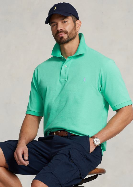 мушкарци Ralph Lauren култна мрежаста поло мајица V2V441824 залазак сунца зелен