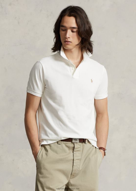 мушкарци Ralph Lauren лежерна/радна поло мајица танког кроја V2V442 палуба бела