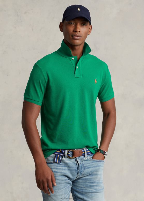 мушкарци Ralph Lauren слим фит нова поло мајица V2V4428 примарно зелено