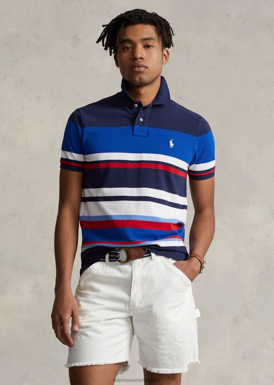 мушкарци Ralph Lauren мрежаста поло мајица класичног кроја V2V44523 пацифиц роиал мулти