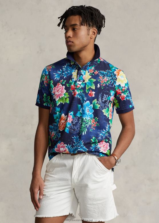 мушкарци Ralph Lauren Поло мајица класичног кроја са цвјетним мрежама V2V44528 цветна јесен краљевска