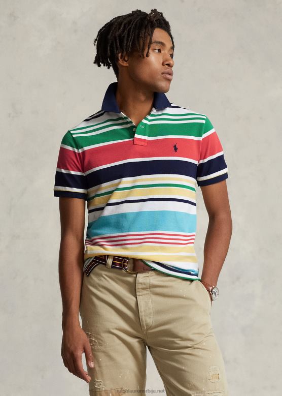 мушкарци Ralph Lauren мрежаста поло мајица класичног кроја V2V44555 бела мулти