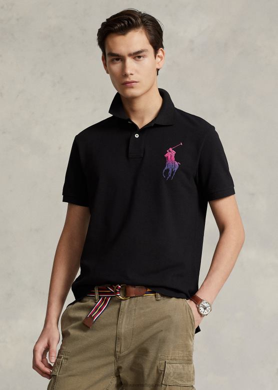 мушкарци Ralph Lauren биг пони мрежаста поло мајица-све пристаје V2V44565 црн