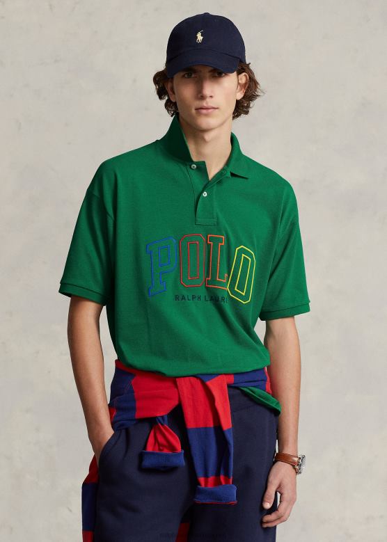 мушкарци Ralph Lauren биг фит мрежаста поло мајица са логом V2V44708 примарно зелено