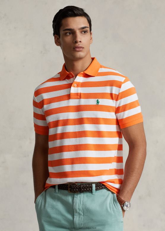 мушкарци Ralph Lauren мрежаста поло мајица класичног кроја V2V448427 оптичка наранџаста/бела