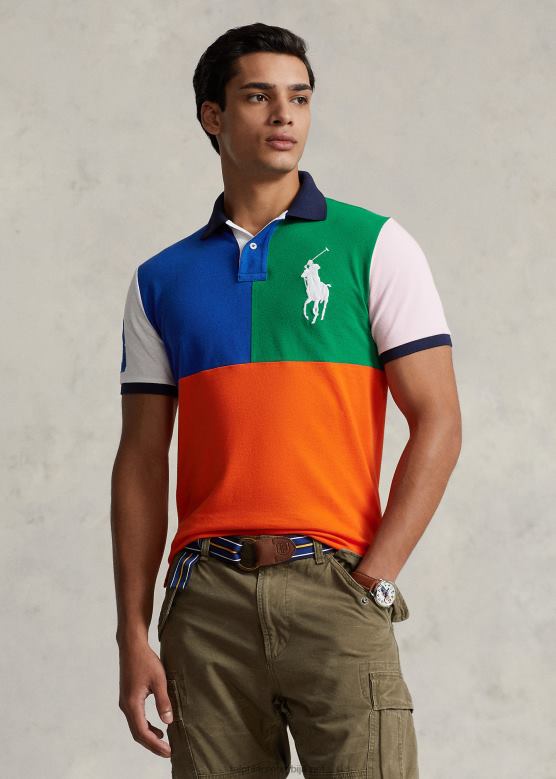 мушкарци Ralph Lauren биг пони мрежаста поло мајица-све пристаје V2V448541 једрилица наранџаста мулти