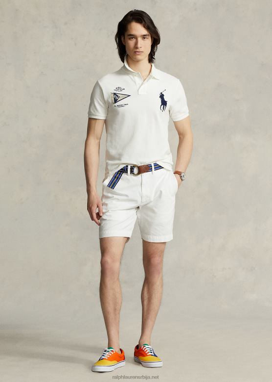 мушкарци Ralph Lauren цустом слим фит биг пони мрежаста поло мајица V2V44864 невис