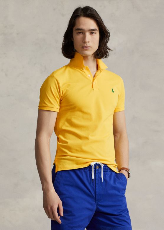 мушкарци Ralph Lauren слим фит растезљива мрежаста поло мајица V2V44952 канаринац жути