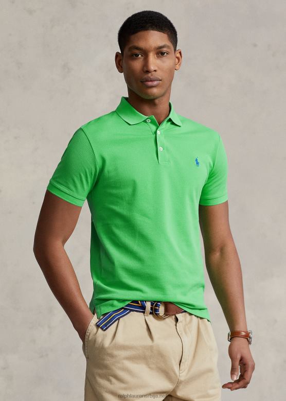 мушкарци Ralph Lauren слим фит растезљива мрежаста поло мајица V2V44953 циклус зелени
