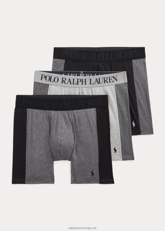 мушкарци Ralph Lauren 4д-флек мак флек боксер гаћица од 3 ком V2V44608 угаљ/сива/црна
