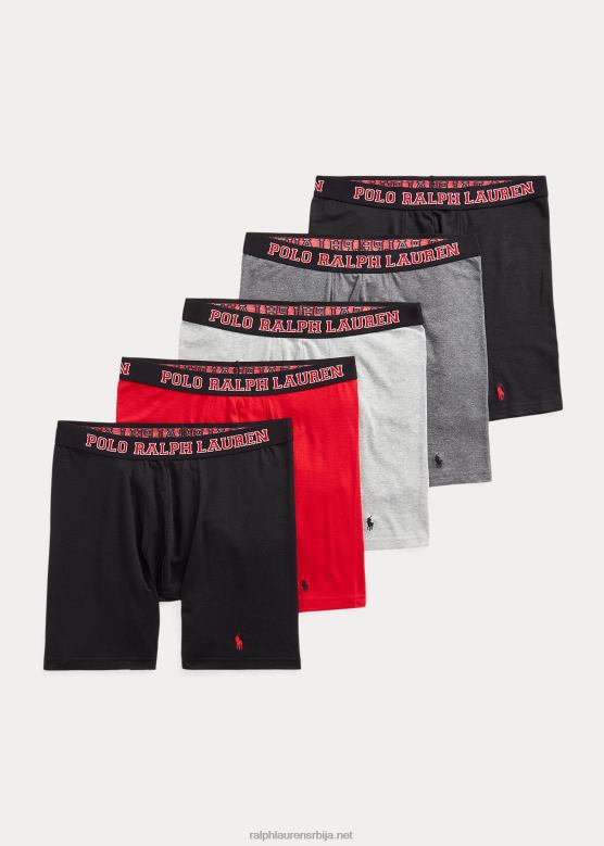 мушкарци Ralph Lauren мрежасте боксерице 5 ком V2V44524 црно/црвено/угаљ