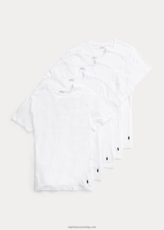 мушкарци Ralph Lauren танка памучна поткошуља са округлим изрезом 5 ком V2V448547 бео