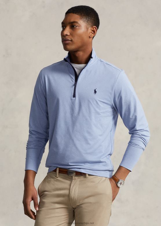 мушкарци Ralph Lauren перформанс дрес пуловер са четвртином затварача V2V441013 нови прах плави вријесак