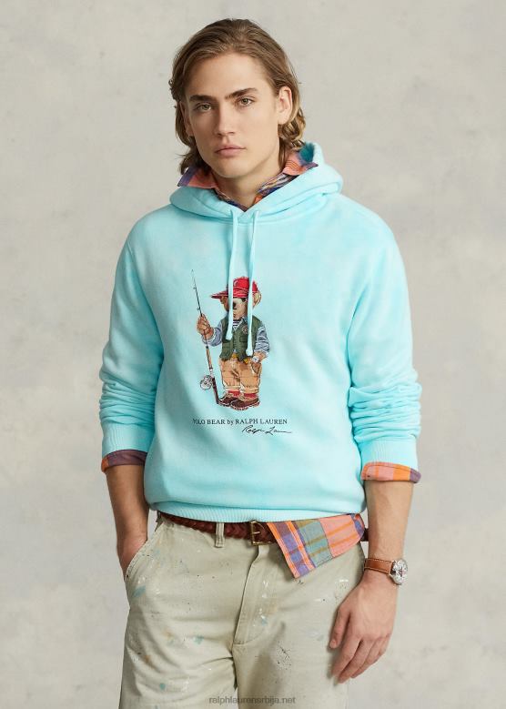 мушкарци Ralph Lauren дуксерица од флиса поло беар тие-дие V2V441069 исланд акуа