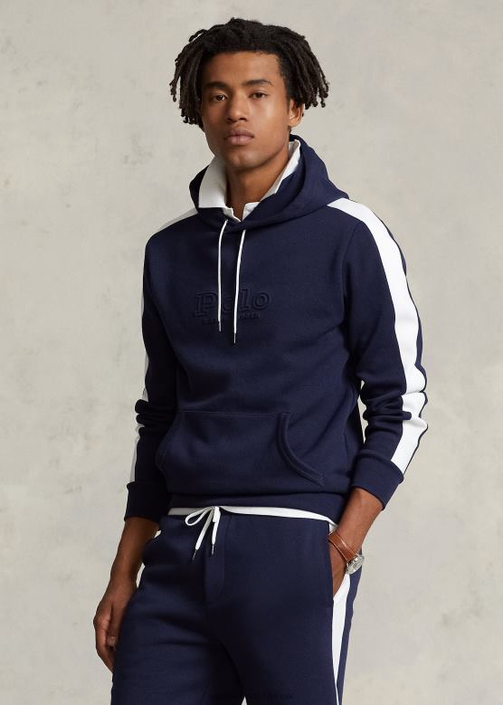 мушкарци Ralph Lauren лого дупло плетена мрежаста дуксерица V2V441128 крстарење морнарице