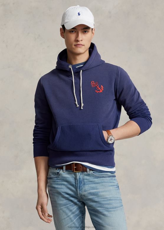 мушкарци Ralph Lauren дуксерица са графиком од флиса V2V441150 тамни кобалт