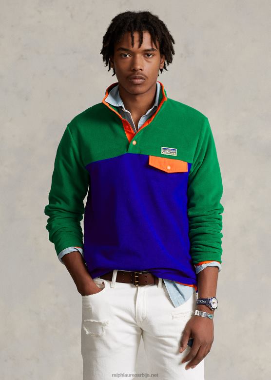 мушкарци Ralph Lauren пуловер од брушеног флиса у боји V2V441182 примарни зелени мулти