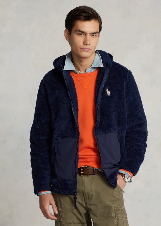 мушкарци Ralph Lauren дуксерица од флиса са пуним патентним затварачем V2V441183 невпорт морнарица/невпорт морнарица