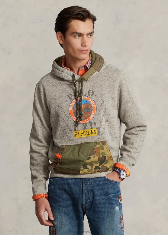 мушкарци Ralph Lauren дуксерица са графиком од флиса V2V44133 тамни винтаге хеатхер лапор