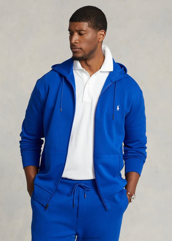 мушкарци Ralph Lauren дупло плетена дуксерица са пуним патентним затварачем V2V441608 сафирна звезда