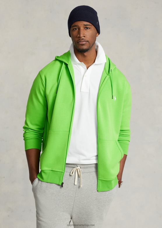 мушкарци Ralph Lauren дупло плетена дуксерица са пуним патентним затварачем V2V441611 галаксија зелена