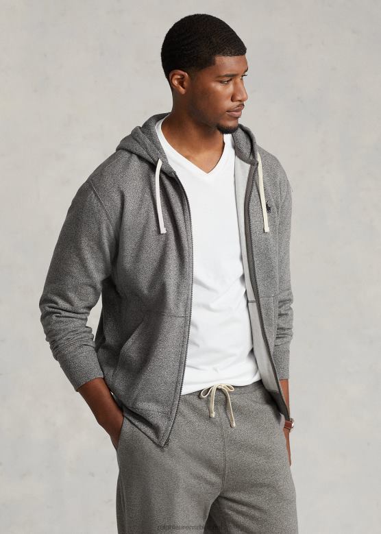 мушкарци Ralph Lauren дуксерица од флиса са пуним патентним затварачем V2V441667 пепељасто сиви вресак