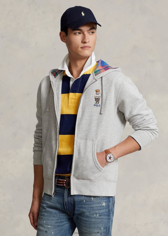 мушкарци Ralph Lauren дуксерица од поло беар флиса са пуним патентним затварачем V2V448379 и преко медведа вријеска