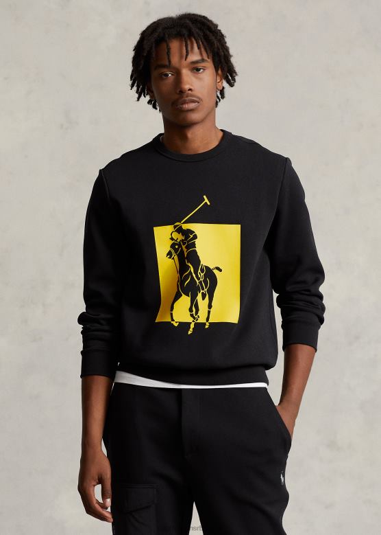 мушкарци Ralph Lauren биг пони дупло плетени дукс V2V448496 црн