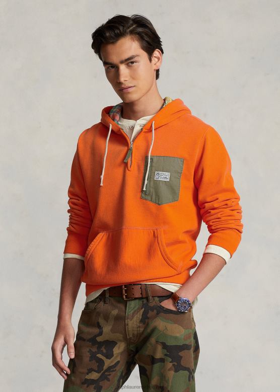 мушкарци Ralph Lauren дуксерица од флиса са четвртином затварача V2V448673 једрења наранџаста