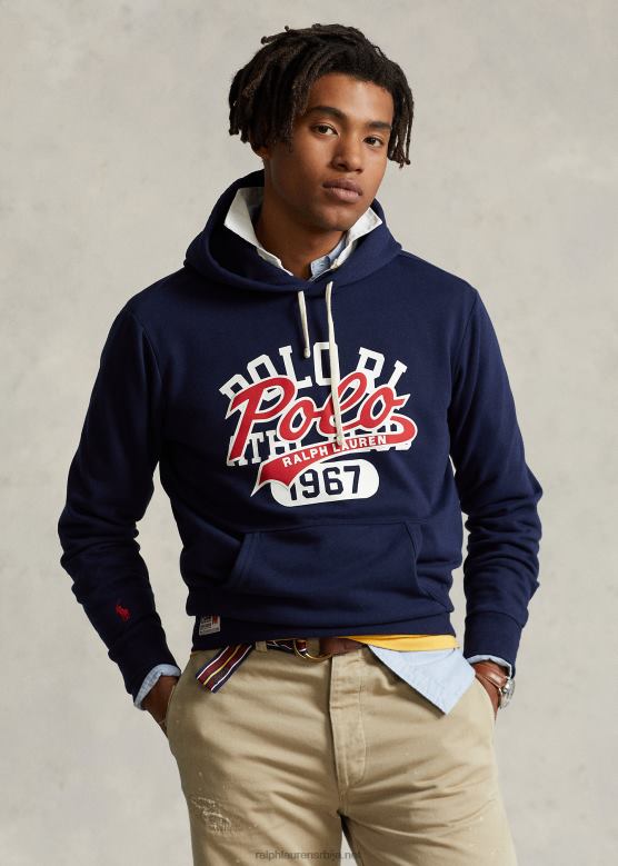 мушкарци Ralph Lauren дуксерица од флиса са наслаганим логотипом V2V44871 крстарење морнарице