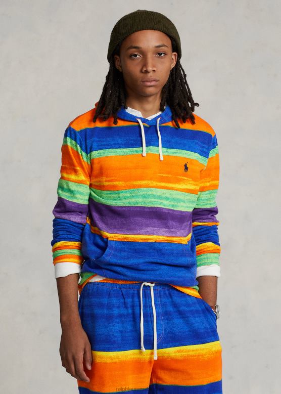 мушкарци Ralph Lauren пругаста спа фротир капуљача V2V44921 електрична трака