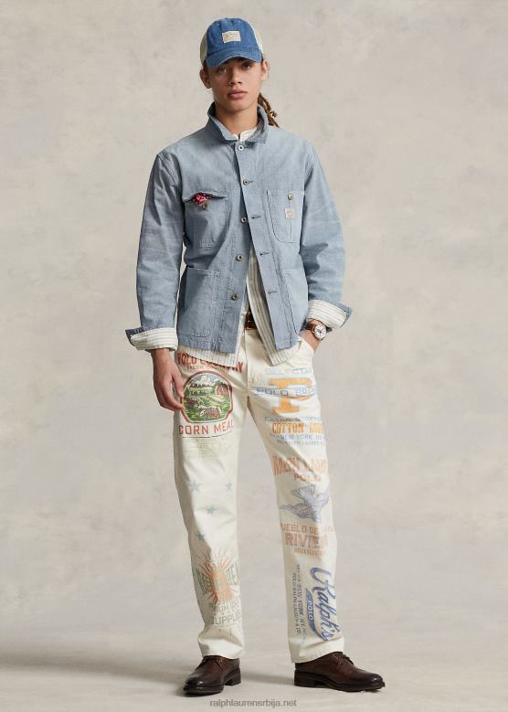 мушкарци Ralph Lauren опуштени крој графички столарски џинс V2V441087 воодбине