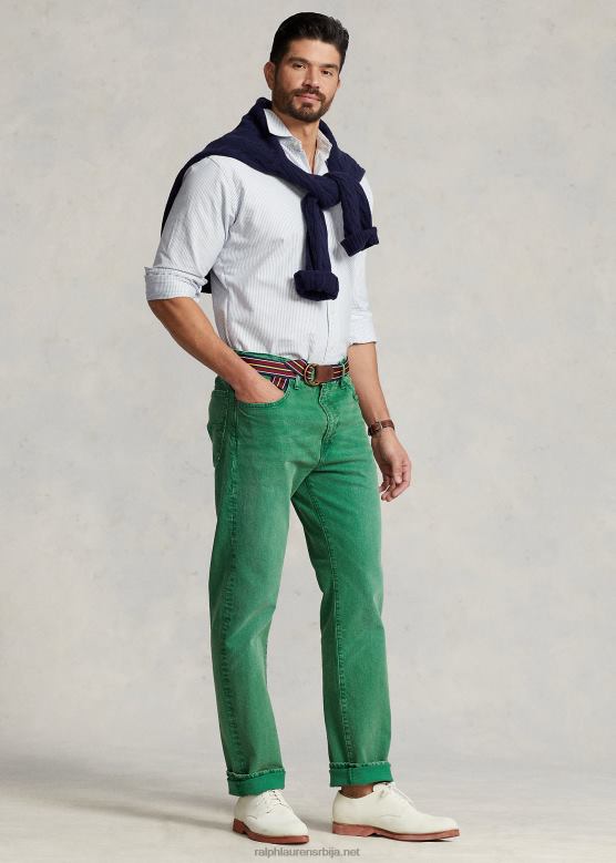 мушкарци Ralph Lauren варицк слим равне стреч фармерке V2V441482 оптичка зелена
