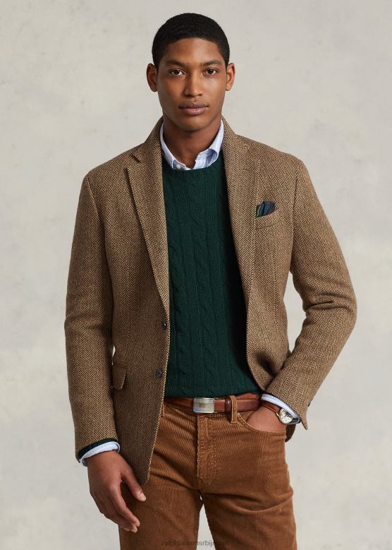 мушкарци Ralph Lauren поло спортски капут од меке рибље кости V2V448490 браон/тан