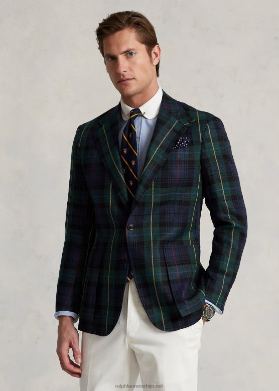 мушкарци Ralph Lauren карирана платнена јакна рл67 V2V441286 блацкватцх в/рби децо
