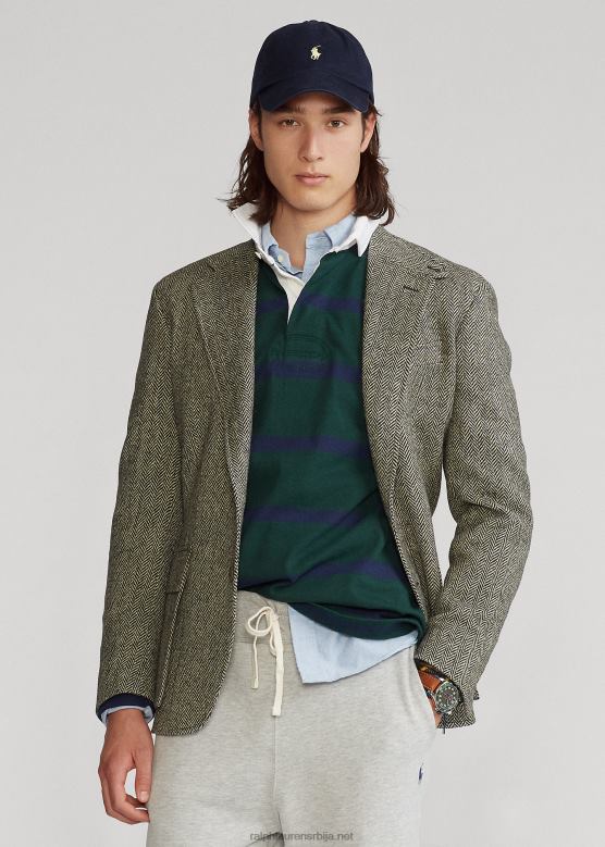 мушкарци Ralph Lauren јакна од рибље кости рл67 V2V441300 црни и крем