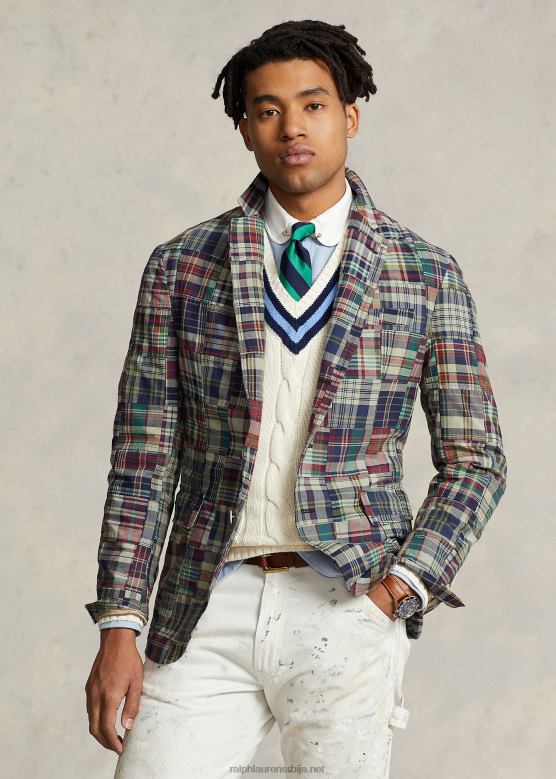 мушкарци Ralph Lauren поло софт патцхворк мадрас јакна V2V441120 патцхворк