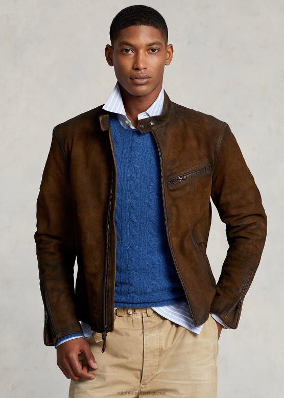 мушкарци Ralph Lauren груба кафе тркачка јакна од суеде V2V441127 смитх бровн