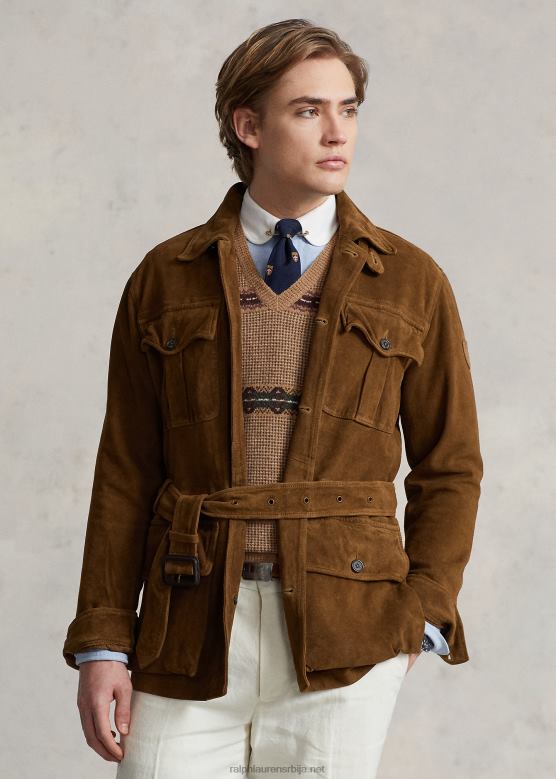 мушкарци Ralph Lauren јакна од семиша са каишем V2V441210 смитх бровн