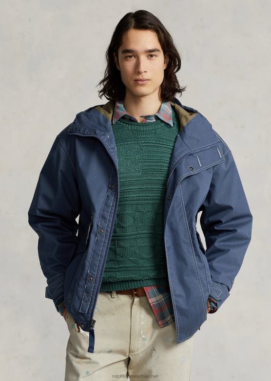 мушкарци Ralph Lauren јакна са капуљачом од кепера V2V441269 плави корсар