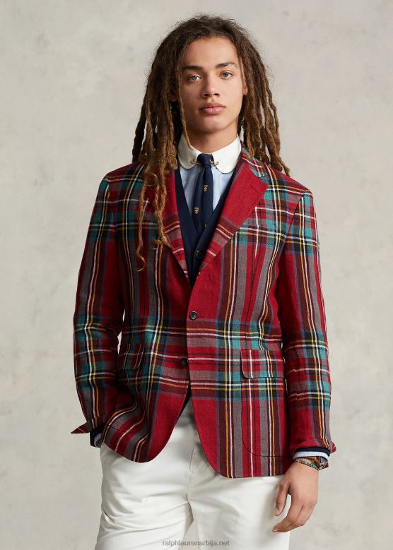 мушкарци Ralph Lauren поло јакна од меког карираног платна V2V441272 црвено/зелено мулти