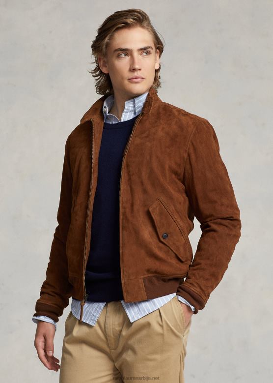 мушкарци Ralph Lauren јакна од семиша V2V44138 земља браон