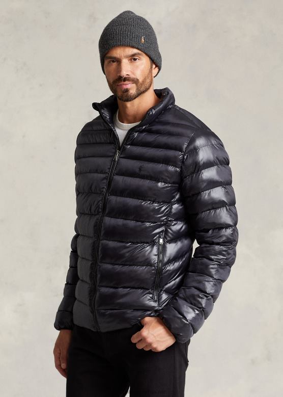 мушкарци Ralph Lauren водоодбојна јакна која се може спаковати V2V441898 црна сјајна