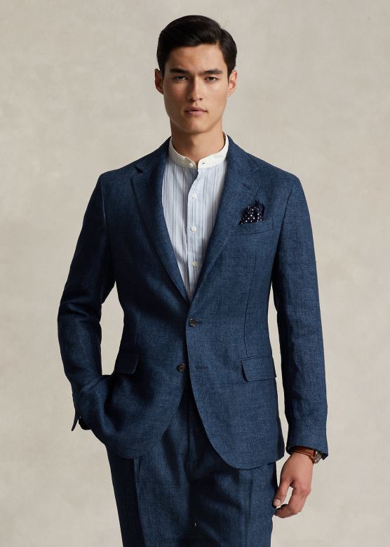 мушкарци Ralph Lauren поло сако од меког платна рибље кости V2V44496 морнарица