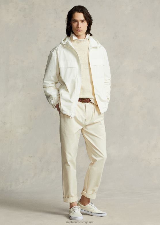 мушкарци Ralph Lauren водоодбојна јакна са капуљачом V2V448381 палуба бела