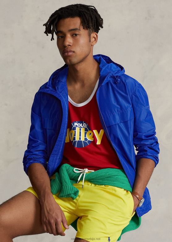 мушкарци Ralph Lauren водоодбојна јакна са капуљачом V2V448383 пацифиц роиал